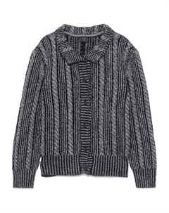 Кардиган фактурной вязки, синий Fay kids