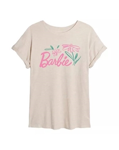 Футболка Juniors с принтом цветов оверсайз, бежевый Barbie