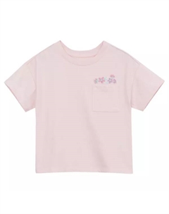 Футболка с карманом для девочек 2-16 лет Meet and Greet, цвет almond blossom Lands' end
