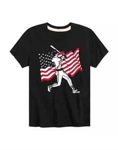 Футболка с изображением американского флага для мальчиков 8-20 лет, черный Licensed character