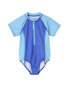 Слитный купальник с застежкой-молнией на половину длины для девочек 2–16 лет, цвет neon blue electric Lands' end