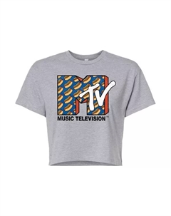 Укороченная футболка с изображением хот-дога MTV от Juniors, серый Licensed character