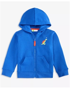 Мягкая флисовая толстовка с капюшоном и молнией для мальчиков 2T-4T Dino, синий Epic threads