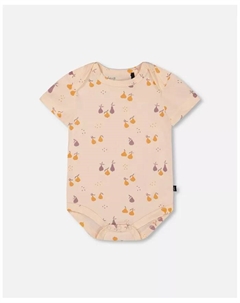 Детский хлопковый комбинезон для девочек с принтом персиковых груш, оранжевый Deux par deux