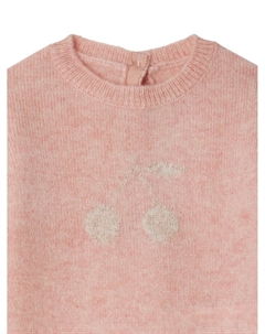 Кашемировый комбинезон с вышивкой, розовый Bonpoint