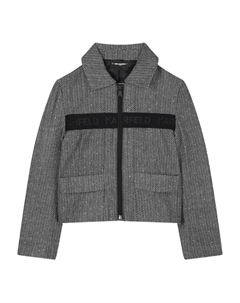 Укороченный жакет с узором в елочку, серый Karl lagerfeld kids