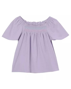 Топ-блуза с короткими рукавами для девочек 2–16 лет, цвет pastel lilac Lands' end