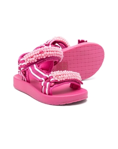 Сандалии с искусственным жемчугом, розовый Monnalisa
