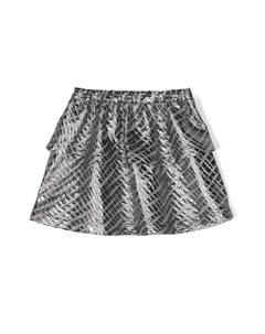 Юбка мини А-силуэта с эффектом металлик, серебяный Andorine