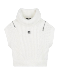 Свитер с высоким воротником на молнии, белый Dkny kids