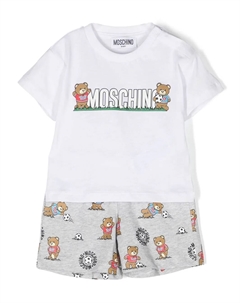 Комплект из футболки и шортов с принтом Teddy Bear, белый Moschino kids