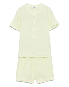 Льняной комплект из топа и шортов, зеленый Il gufo