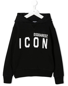 Худи Icon с логотипом, черный Dsquared2 kids