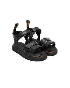 Сандалии с открытым носком и логотипом, черный Dr. martens kids