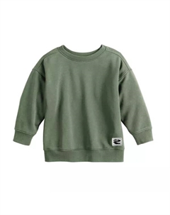 Толстовка свободного кроя из французского трикотажа с круглым вырезом для малышей и мальчиков постарше, цвет olive meadow Jumping beans