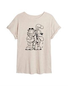Футболка размера «Оди» для юниоров с Гарфилдом и Оди, бежевый Licensed character