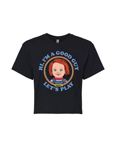 Детская укороченная футболка Chucky Let's Play, черный Licensed character