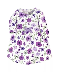 Органическое хлопковое платье с длинным рукавом для девочек, 2 шт., Purple Garden, мультиколор Touched by nature