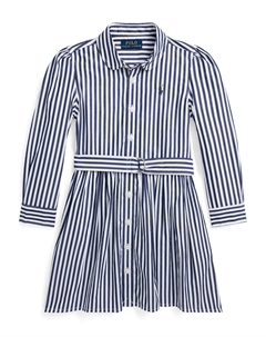 Полосатое платье-рубашка, синий Polo ralph lauren kids