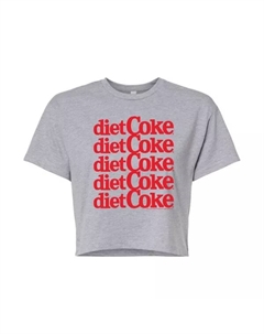 Детская укороченная футболка с принтом Diet Coke в несколько рядов, серый Licensed character