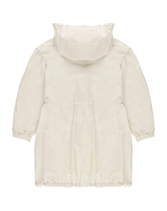 Пуховик с капюшоном и оборками, белый Moncler enfant