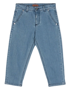 Зауженные джинсы с узором зигзаг, синий Missoni kids