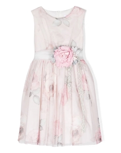 Платье без рукавов с цветочной аппликацией, розовый Mimilù
