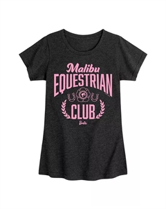 Футболка с коротким рукавом Big Girls Malibu Equestrian Club с графическим принтом, черный Barbie