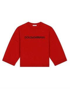 Шерстяной джемпер с вышитым логотипом, красный Dolce & gabbana kids