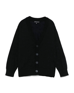 Кардиган с жаккардовым логотипом, синий Emporio armani kids