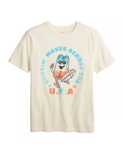 Футболка с коротким рукавом и принтом для мальчиков 8-20 лет на каждый день, цвет ivory popcicle Sonoma goods for life