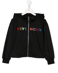 Худи на молнии с логотипом, черный Givenchy kids