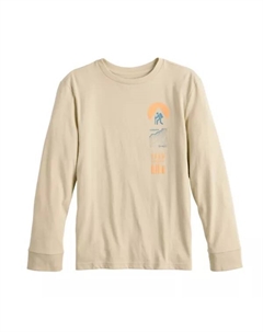Футболка с длинным рукавом и принтом для мальчиков 8-20 лет, обычная и с принтом хаски, цвет mountain top beige Sonoma goods for life