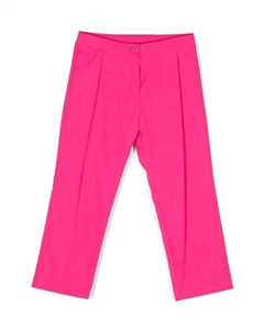 Прямые брюки с вышитым логотипом, розовый Kenzo kids