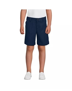 Шорты школьные униформенные активные Big Boys Husky Performance Chino выше колена, синий Lands' end