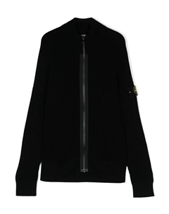 Кардиган с рукавами реглан и нашивкой Compass, черный Stone island junior