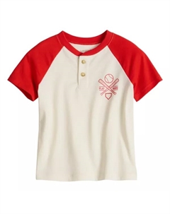 Футболка реглан хенли для мальчиков и малышей, цвет ivory play baseball Jumping beans