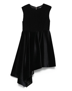 Бархатное платье с геометричным узором, черный Balmain kids