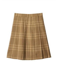 Клетчатая юбка со складками, нейтральный Burberry kids