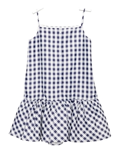 Платье из тафты в клетку в клетку, синий Self-portrait kids