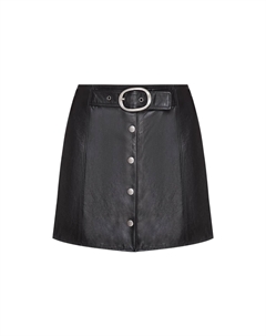 Кожаная юбка женская черная Saint laurent