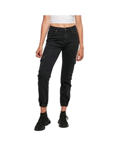 Джинсы Organic Stretch Cargo high waist, черный Urban classics