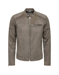 Куртка Gus Faux Racer leather, коричневый Only & sons