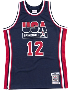 Топ Team USA 1992 John Stockton Navy, синий Mitchell and ness