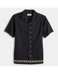 Мужская вышитая рубашка с черепом, черный Retrofit