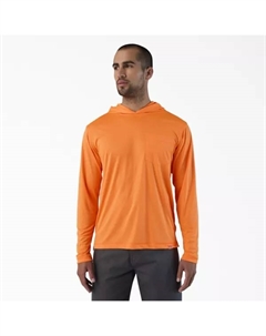 Мужская легкая рубашка с капюшоном от солнца, цвет neon orange Dickies