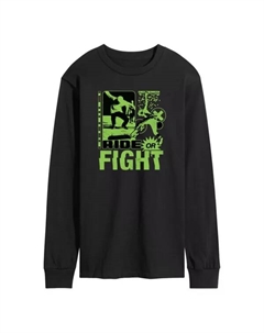 Мужская ретро-футболка с длинным рукавом и принтом скейтбординга Ride or Fight, черный Licensed character