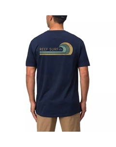 Мужская простая футболка с принтом, синий Reef