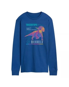 Мужская кофта с длинным рукавом «Мир Юрского периода» с изображением трицератопса, цвет royal blue Licensed character