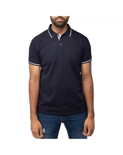 Мужская классическая поло с коротким рукавом и контрастной отделкой, синий Xray